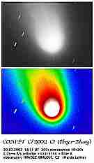 Ikeya-Zhang
Technik - Technique: CCD
Homepage: astro.sci.muni.cz/lehky/c2002c1.html
URL: astro.sci.muni.cz/lehky/c2002c1_20020330_2.jpg
Datum - Date: 20020330
Autor - Author: Martin Lehky
Ort - Place: Hradec Kralove</a
Instrument: 0.25 m reflector
Kamera - Camera: SBIG ST-5C + Filter R
Dauer - Duration: 10 x 20 sec
Compilation by Jost Jahn