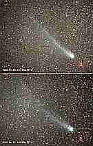 Ikeya-Zhang
Technik - Technique: Foto
Homepage: science.nasa.gov/spaceweather/comets/Ikeya-Zhang/ikeya_042702/s_kim_2002c1_041902.jpg
URL: science.nasa.gov/spaceweather/comets/Ikeya-Zhang/ikeya_042702/s_kim_2002c1_041902.jpg
Datum - Date: 20020419
Zeit - Time: 11:40 und 12:30 UT
Autor - Author: Sangku Kim
Ort - Place: Bucheon, Süd Korea
Instrument: Takahashi EM-10 und 300 mm Objektiv f/2.8
Kamera - Camera: E200
Dauer - Duration: 7 min
Compilation by Jost Jahn