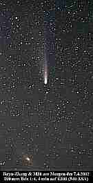 Ikeya-Zhang
Technik - Technique: Foto
Homepage: www.geocities.com/gaehrken3/ikeya2.htm
URL: www.geocities.com/gaehrken3/i0704dia.jpg
Datum - Date: 20020407
Autor - Author: Bernd Gährken
Instrument: 200 mm Objektiv f/4
Kamera - Camera: E200
Dauer - Duration: 4 min
Compilation by Jost Jahn